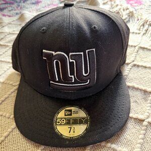 New Era 59FIFTY New York Giants Fitted Hat - Size 7 3/8 - Black/White